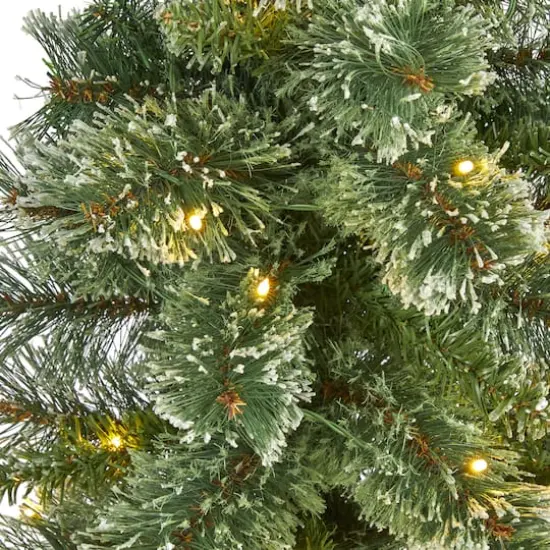 3ft. Pre-Lit Wisconsin Slim Snow Tip Pine Artificial Christmas Tree with Clear LED Lights {4}