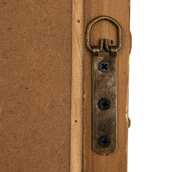 Hello Honey 30" x 43.25"Distressed Pine Wood Beaded Dowel Wall Mirror {4}