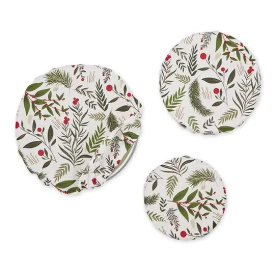 DII&reg; Holiday Sprigs Print Dish Cover Set, 3ct. {3}