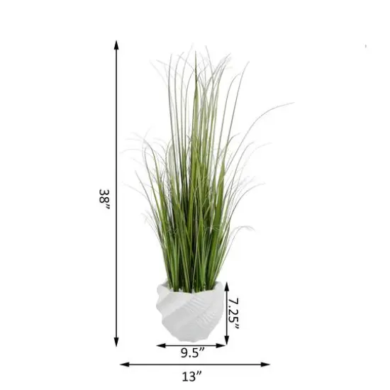 Flora Bunda&reg; 3ft. Grass in White Cement Pot {3}