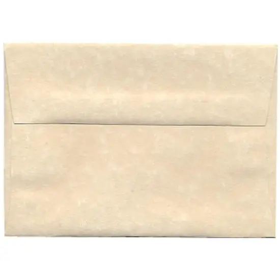 JAM Paper 5.25" x 7.25" Blank Flat Recycled Parchment Greeting Cards & Envelopes, 100ct. Natural {4}