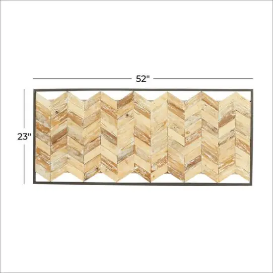 Brown Teak Wood Farmhouse Wall Decor, 23" x 52" x 1" {6}