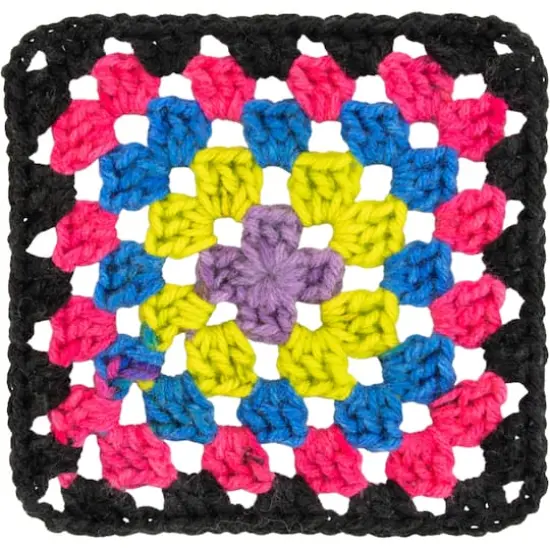 Red Heart&reg; All in One&trade; Granny Square&trade; Yarn Black - Neon Lights {4}