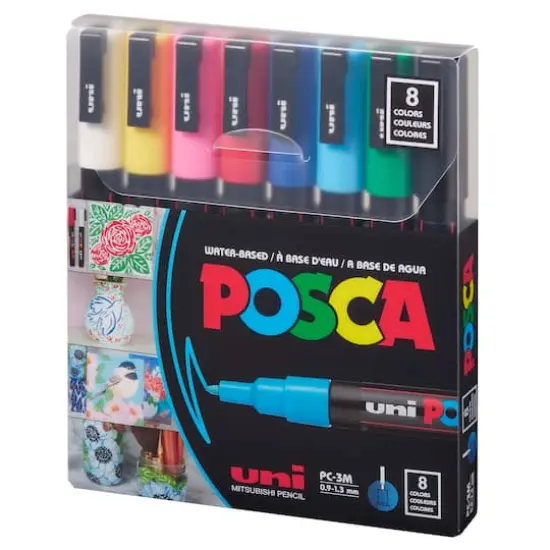 Uni Posca PC-3M Fine Tip Paint Marker Set {5}