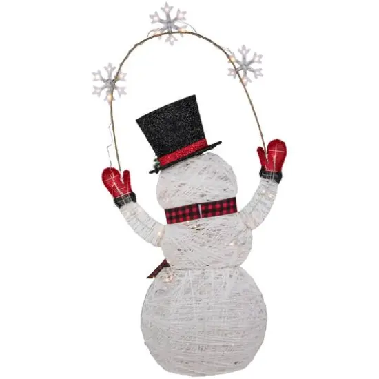 5ft. LED Snowman Holding Snowflakes Outdoor Christmas Decoration {7}