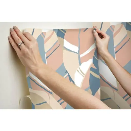 RoomMates Hearts of Palm Peel & Stick Wallpaper Blue/Pink {12}