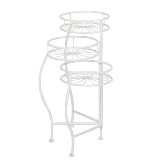 White Iron Transitional Plantstand, 21" x 19" x 18" {3}