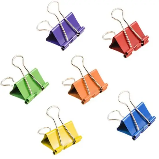 JAM Paper Medium 1.25" Colorful Binder Clips, 6 Packs of 15 {3}