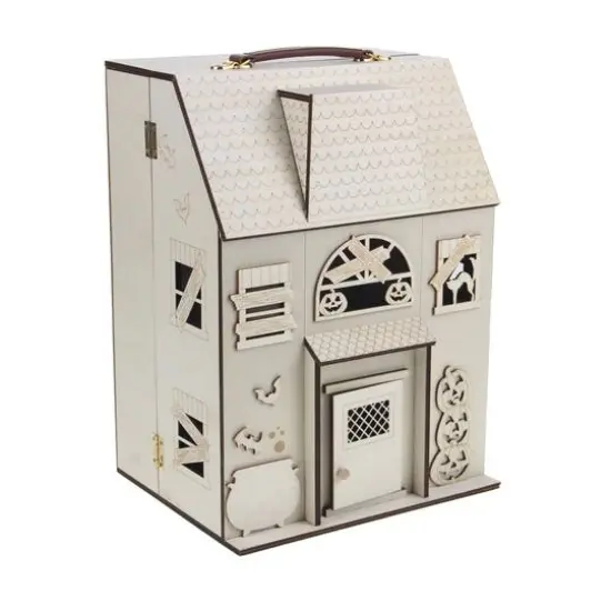 12.25" DIY Haunted Dollhouse Wood D&eacute;cor by Make Market&reg; {4}