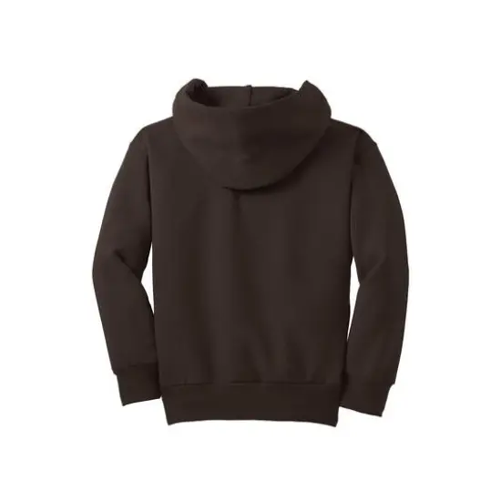 Port & Company&reg; Colors Youth Core Fleece Pullover Hooded Sweatshirt Dark Chocolate Brown {4}