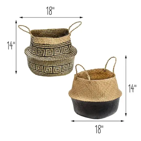 Honey Can Do Folding Seagrass Belly Baskets, 2ct. {6}