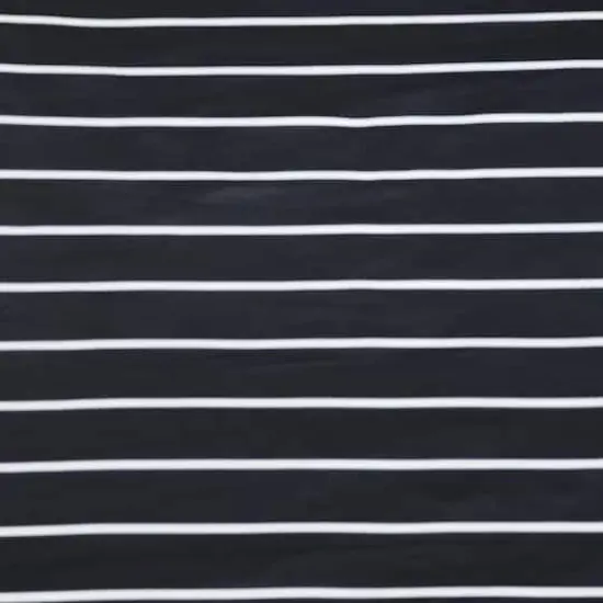 Fabric Merchants White Stripes on Black Double Brushed 4-Way Stretch Fabric {1}