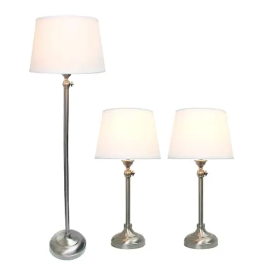 Lalia Home Brushed Nickel Extendable Lamp Set {8}