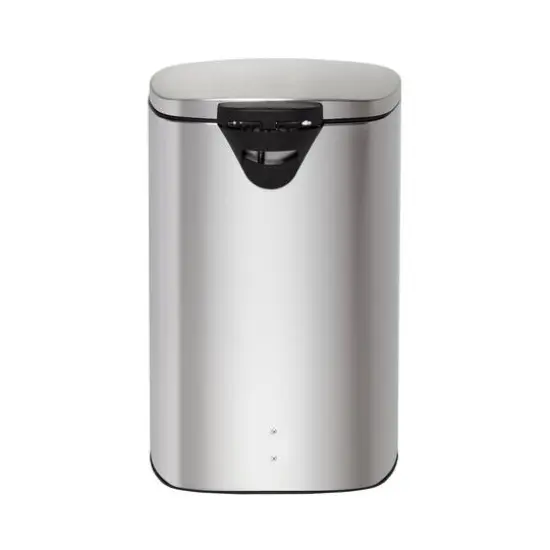 40L Rectangular Stainless Steel Step Trash Can With Lid {6}