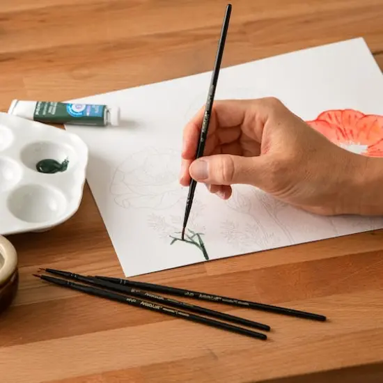 Necessities&trade; Brown Synthetic Round Watercolor 4 Piece Brush Set by Artist's Loft&reg; {3}