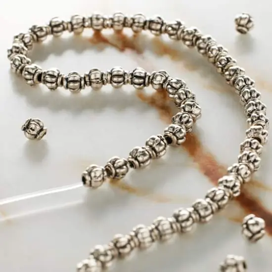 Antique Silver Melon Metal Rondelle Beads, 4mm by Bead Landing&trade; {3}