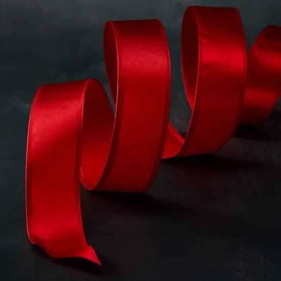 1.5" x 15yd. Satin Wired Ribbon by Celebrate It&reg; Specialty Red {3}