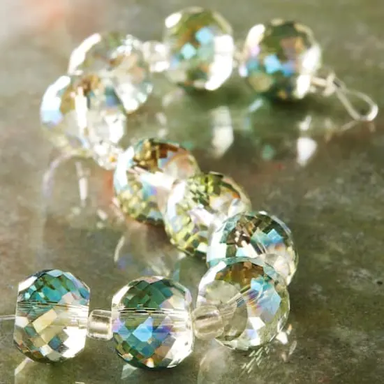 Aqua Faceted Rondelle Glass Beads, 10mm by Bead Landing&trade; {3}
