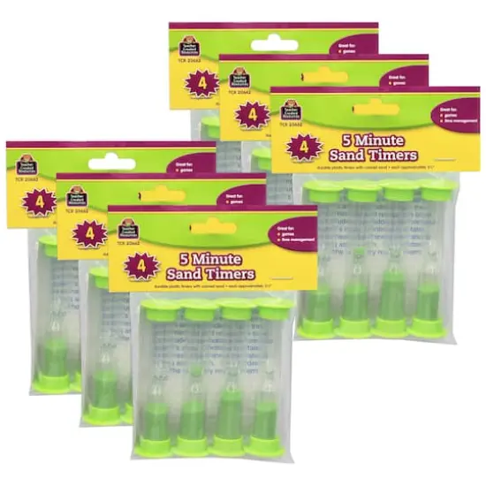 Teacher Created Resources&reg; 5 Minute Sand Timers, 6 Packs of 4 {1}