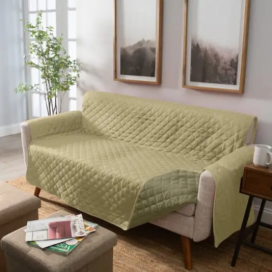 Home Details Reversible Quilted Furniture Sofa Protector Sage/Olive {5}