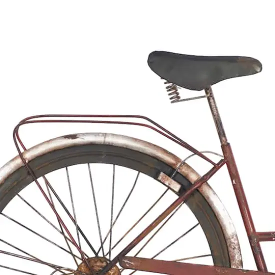 Red Rustic Metal Bicycle Wall Accent {4}