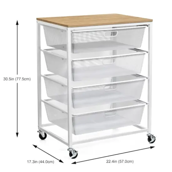 Metro 4-Drawer Rolling Cart by Simply Tidy&reg; White {5}