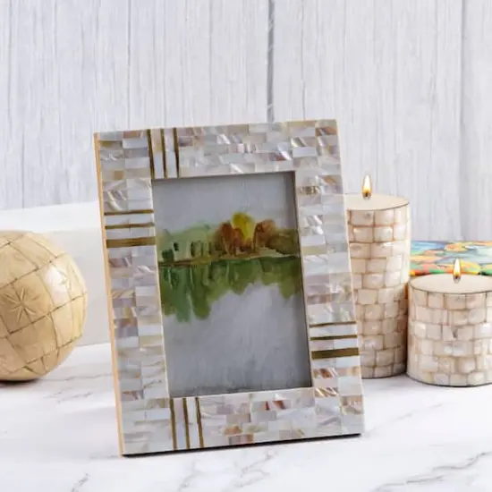5" x 7" Gold & Mother of Pearl Tabletop Frame, Atelier by Studio D&eacute;cor&reg; {5}