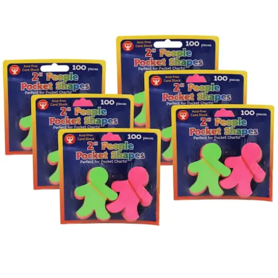 Hygloss&reg; 2" People Pocket Shapes, 6 Packs of 100 {1}