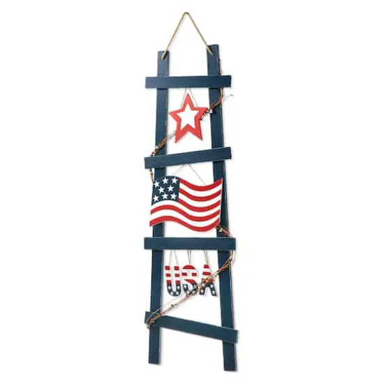 Glitzhome® 36" Patriotic Americana Ladder-Shaped Porch Décor {7}