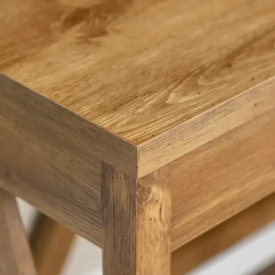 Walker Edison 46" Barnwood A Frame Wood Computer Desk with Drawer {5}