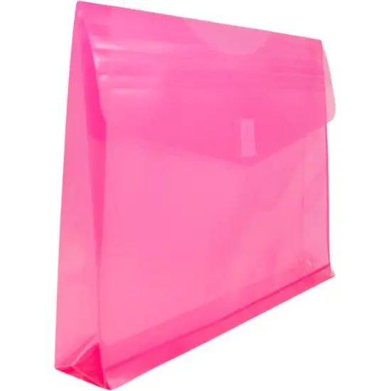 JAM Paper 9.75" x 13" Plastic Hook & Loop Closure Envelopes, 12ct. Fuchsia Pink {5}