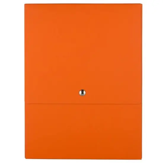 JAM Paper Vertical Kraft Snap Closure Portfolio Orange {1}
