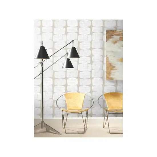 RoomMates White Mid-Century Beads Peel & Stick Wallpaper {5}