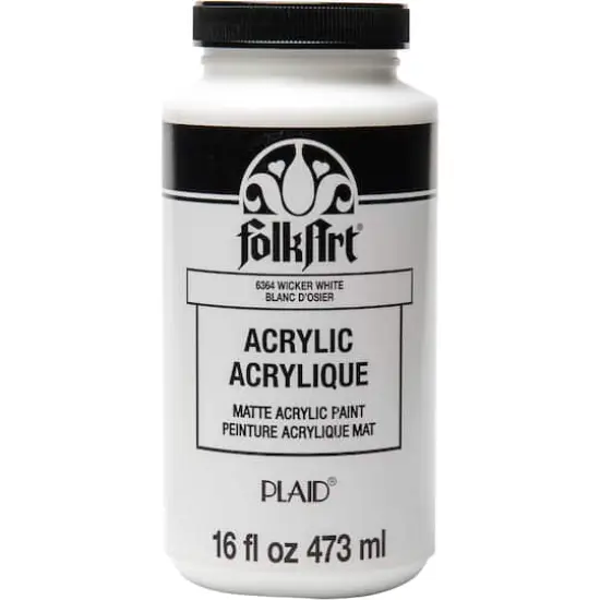 FolkArt&reg; 16oz. Matte Acrylic Paint 6364 Wicker White {1}