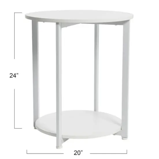Household Essentials Jamestown 24" Round End Table White {6}