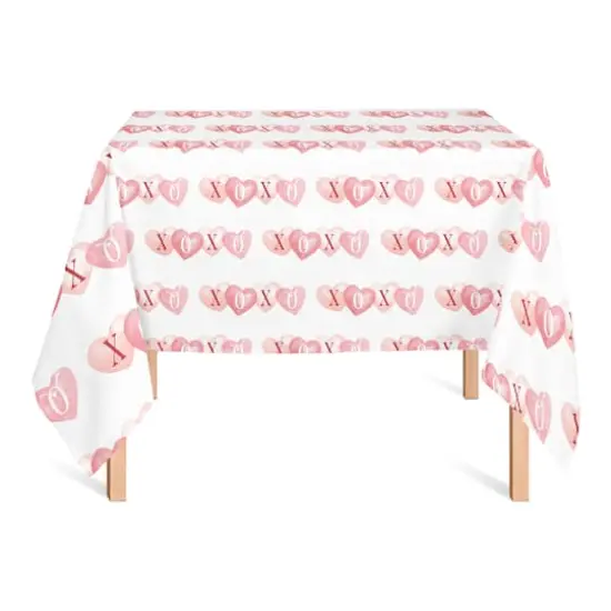 58" XOXO Hearts Pattern Tablecloth {3}