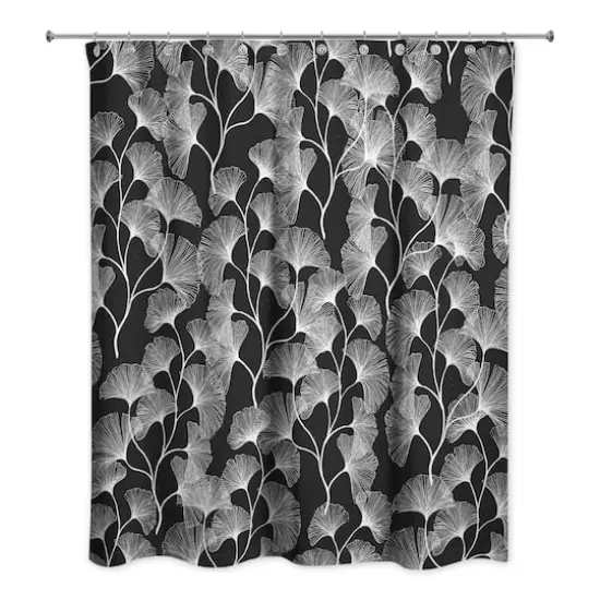 Gingko Shower Curtain Black {1}
