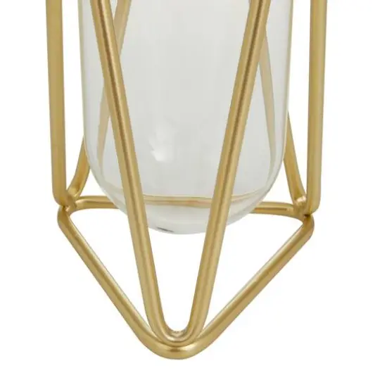 CosmoLiving by Cosmopolitan 9" Gold Modern Iron Vase Set {7}