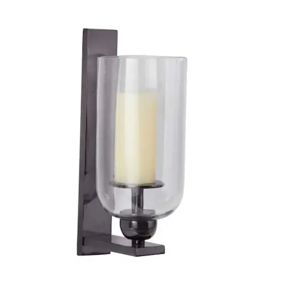 Black Aluminum Modern Wall Sconce, 6" x 8" x 16" {1}