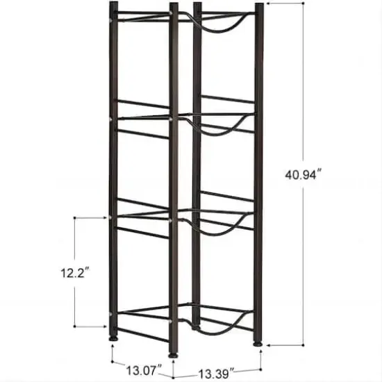 NEX&trade; 4-Tier 5-Gallon Water Bottle Storage Rack Brown {4}