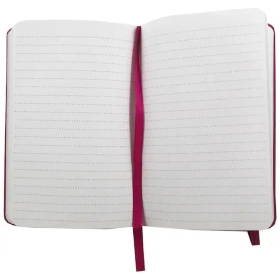 JAM Paper Large Hardcover Notebook with Elastic Band Pink Berry {5}