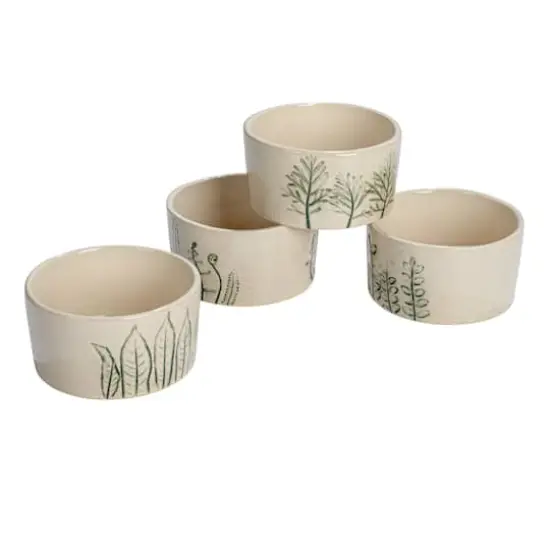 Hello Honey&reg; 4" Cream Stoneware Botanicals Bowl Set {1}