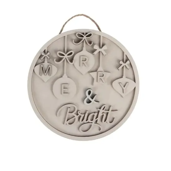 6" Merry & Bright Plaque DIY Wood D&eacute;cor Kit by Make Market&reg; {1}