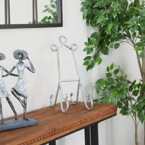 14" Gray Metal Traditional Easel {3}