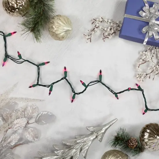 50ct. Mini Christmas String Lights with Green Wire Purple {8}