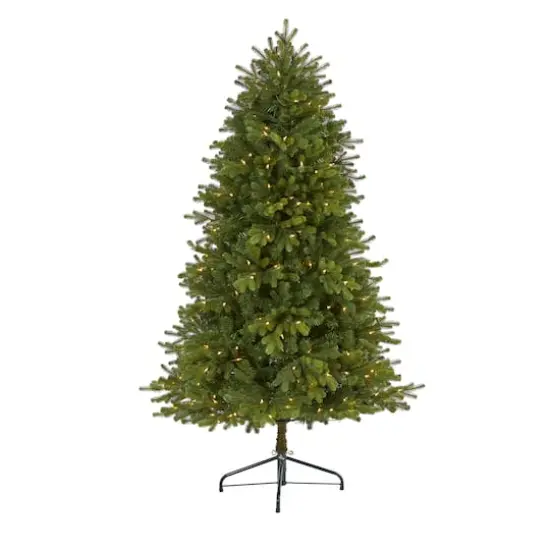 5.5ft. Pre-Lit Washington Fir Artificial Christmas Tree, Clear LED Lights {1}