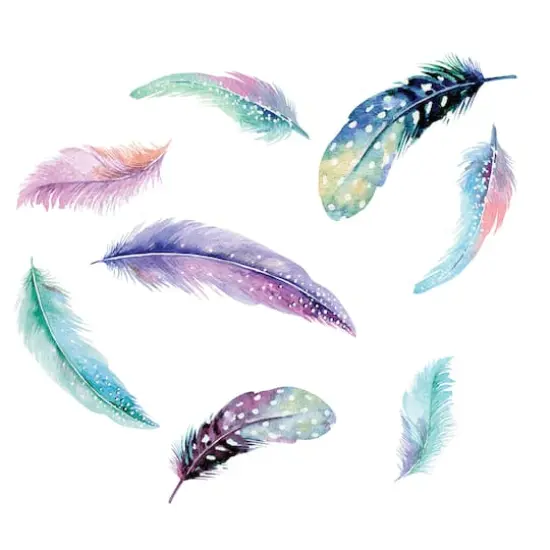 WallPops Celestial Feathers Wall Art Kit {1}