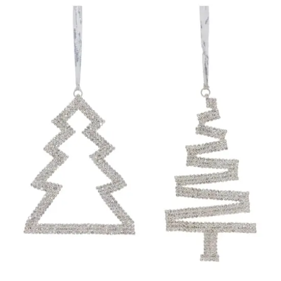 Iron & Glass Jewel Tree Ornament Set, 4.75" & 5.75" {1}