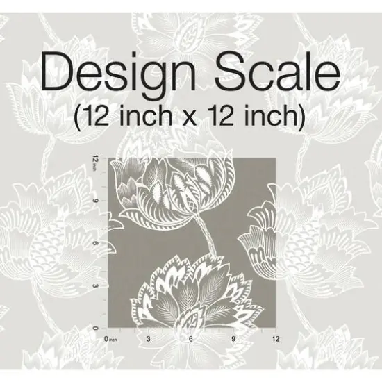 RoomMates Batik Jacobean Peel & Stick Wallpaper Taupe and White {9}