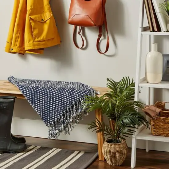 DII&reg; Navy & White Textured Acrylic Throw {7}